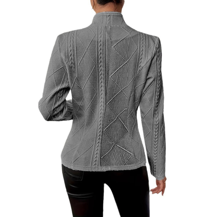 Damen nan taillierter strukturierter Blazer mit Stehkragen und Zopfapplikation Drune