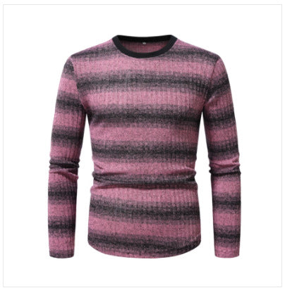 Herren Langarmshirt aus strukturiertem Material mit modischem Streifenmuster Drune