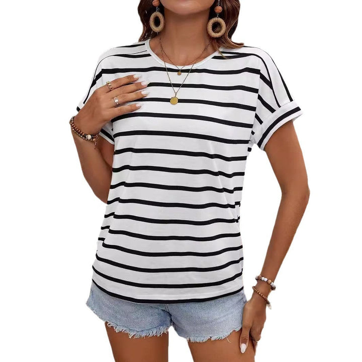 Damen gestreiftes Kurzarm-Shirt Drune