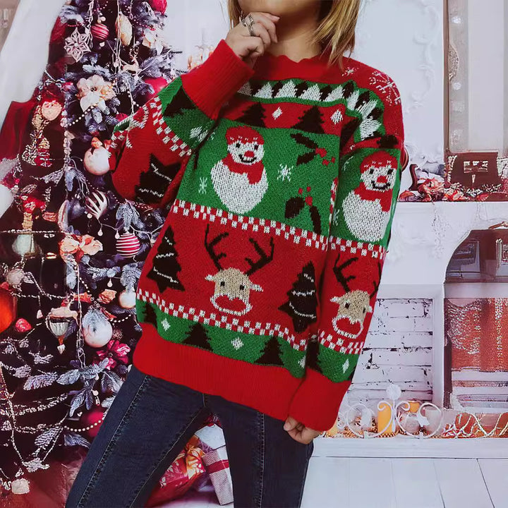 Damen Weihnachts-Pullover mit festlichem Motiv und angenehmem Schnitt Drune