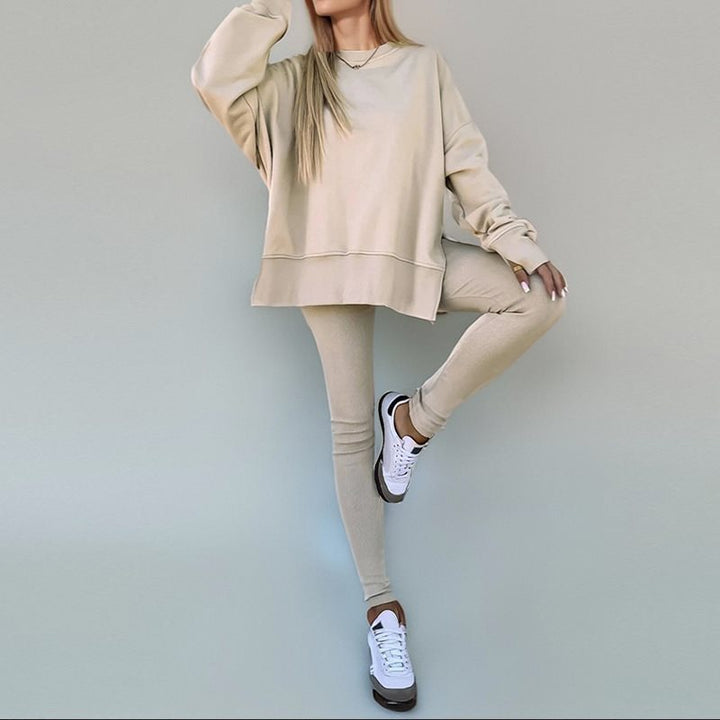 Damen Bequemes Oversized Sweatshirt mit lässigem Schnitt und passenden Leggings Drune