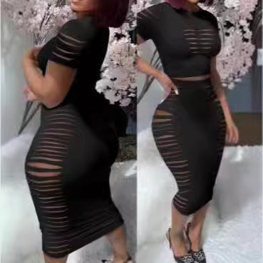 Damen Figurbetontes Kleid mit transparenten Cut-Out-Details Drune