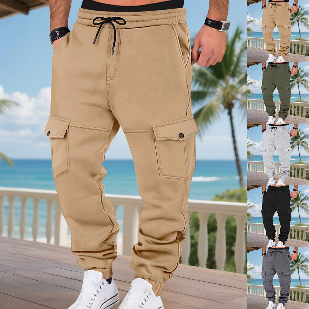 Herren Cargo-Sweatpants mit praktischen Seitentaschen und elastischem Bund Drune