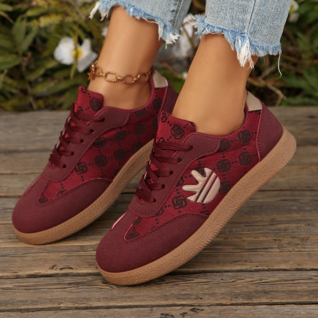 Damen Sneaker mit modischem Print und rutschfester Sohle Drune