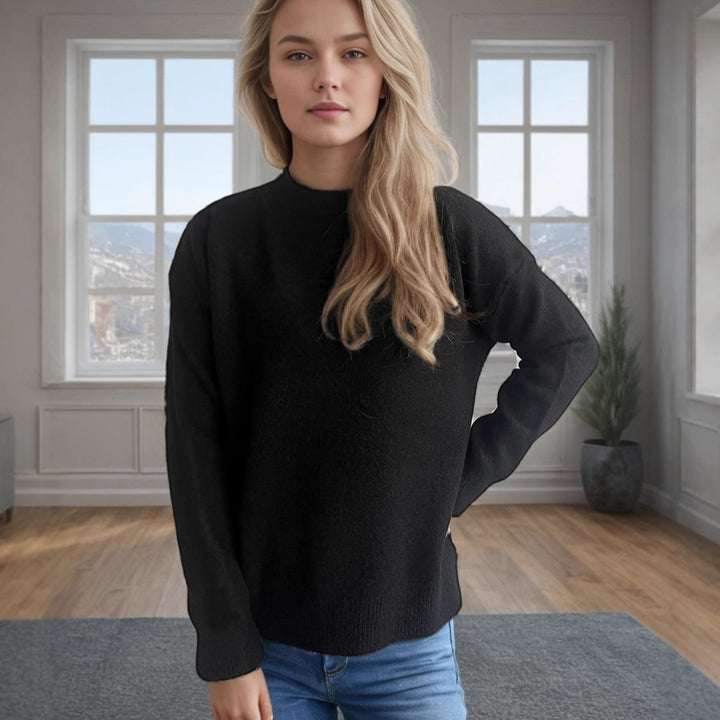 Damen kuscheliger Strickpullover mit modernem Schnitt und lässigen Details Drune