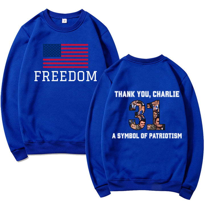 Damen Sweatshirt mit patriotischem Aufdruck und softem Material Drune