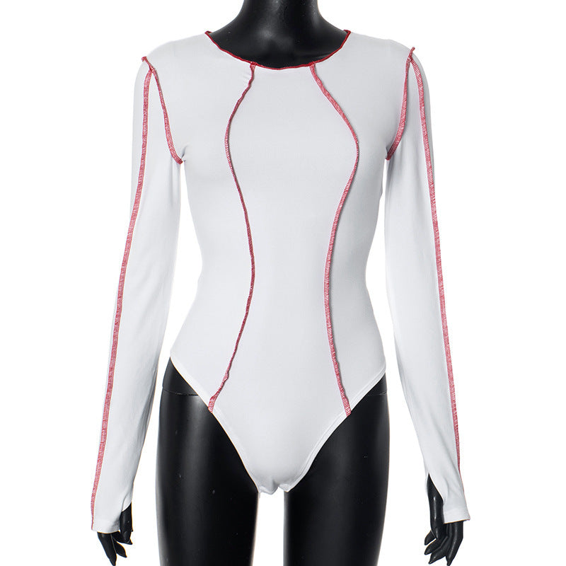 Damen Langärmliger Bodysuit mit modischen Akzenten Drune