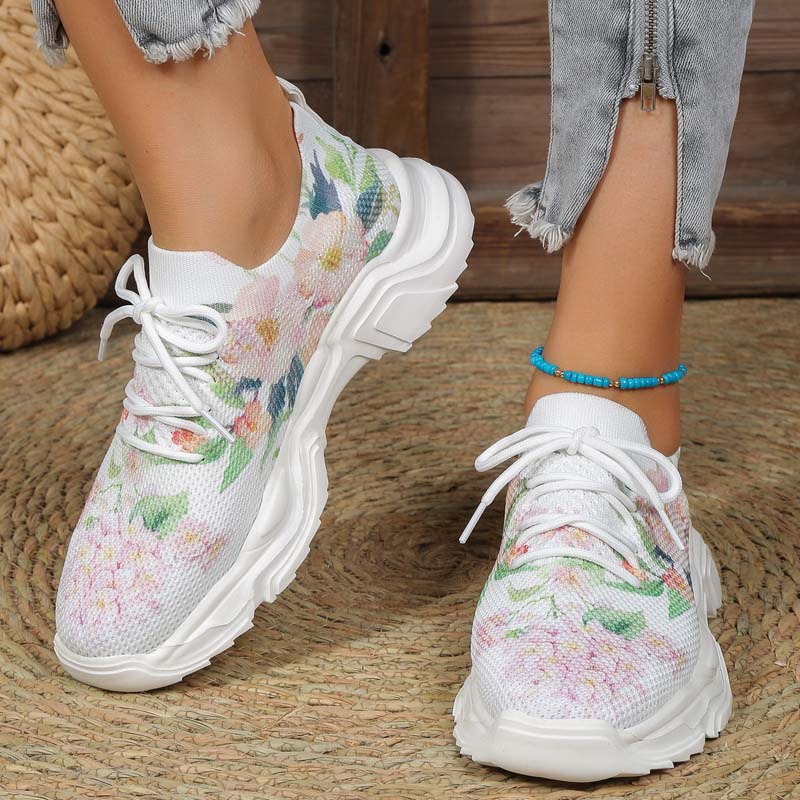 Drune | Breite Sneaker Mit Blumenmuster Für Damen