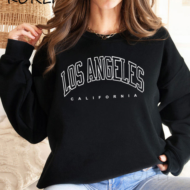 Damen Sweatshirt mit kreativem Schriftzug und lässigem Schnitt Drune