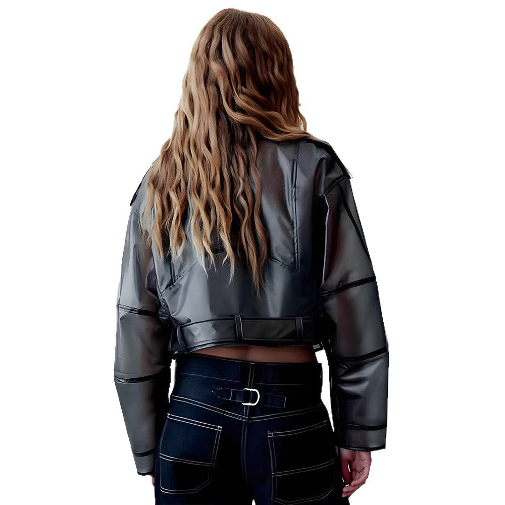 Damen trendige Jacke im edgy Biker-Stil mit asymmetrischem Reißverschluss Drune
