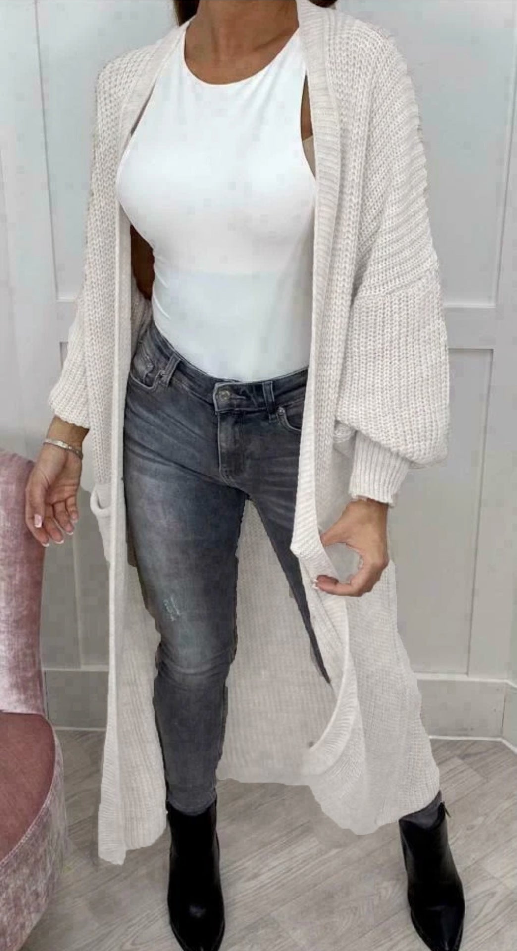 Damen Strickmantel mit tiefen Taschen und modernen Details Drune