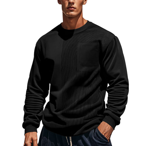 Herren moderne Sweatshirt mit strukturiertem Muster und praktischer Brusttasche Drune