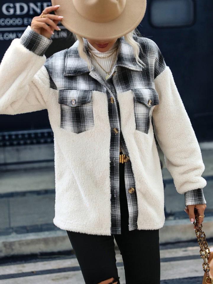 Damen Fluffy Overshirt Drune