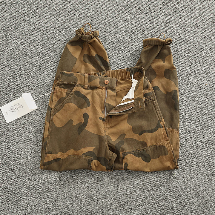Herren Cargohose im stylischen Camouflage-Design mit elastischem Bund und praktischen Taschen Drune