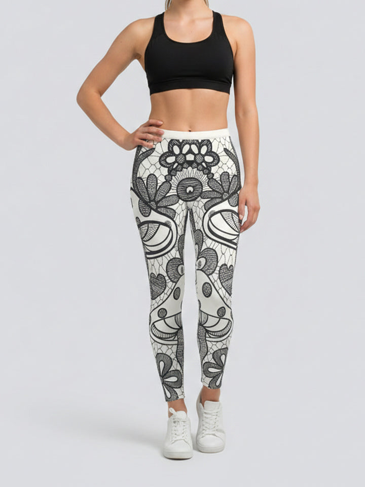 Damen Sportleggings mit stylischem Sternen-Design und hohem Bund Drune
