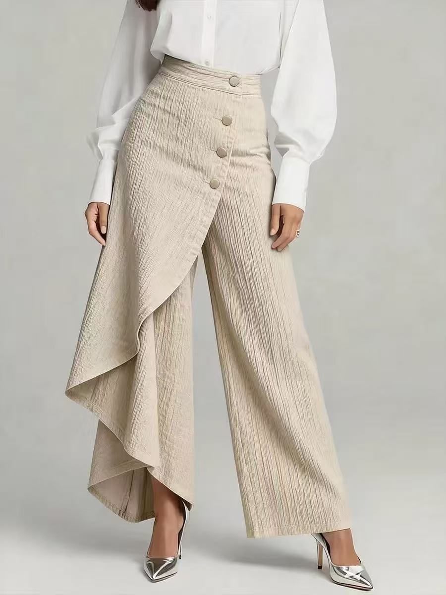 Damen Denim-Rock mit asymmetrischem Schnitt und Knopfdetails Drune