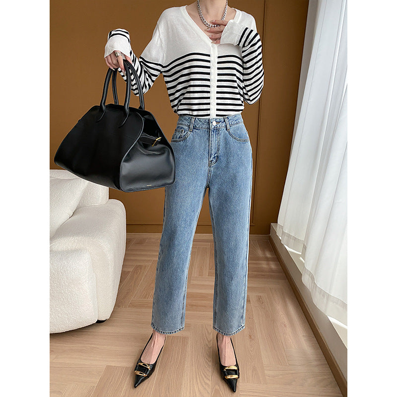 Damen Hochtaillierte Jeans mit verkürztem Schnitt Drune