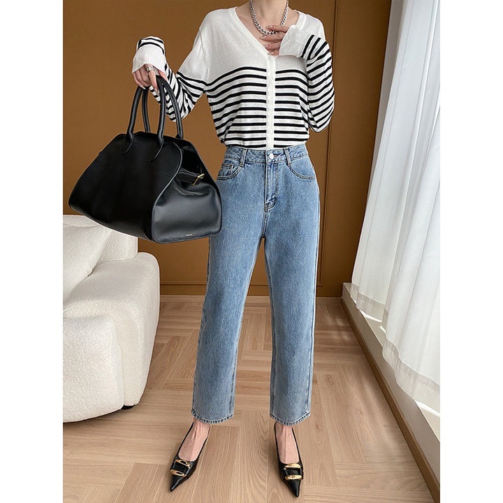 Damen Vintage High-Waist Jeans mit lässiger Passform Drune