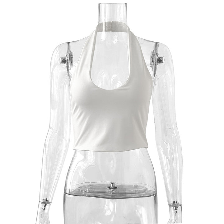 Damen Crop-Top mit tiefem V-Ausschnitt und modernem Halterdesign Drune
