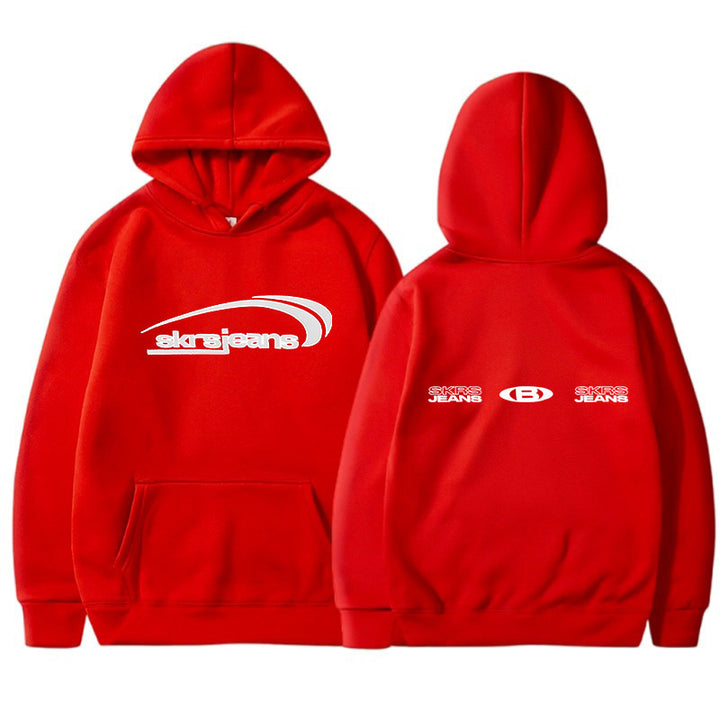 Damen Kapuzensweater mit modernem Logo-Design und praktischen Kängurutaschen Drune