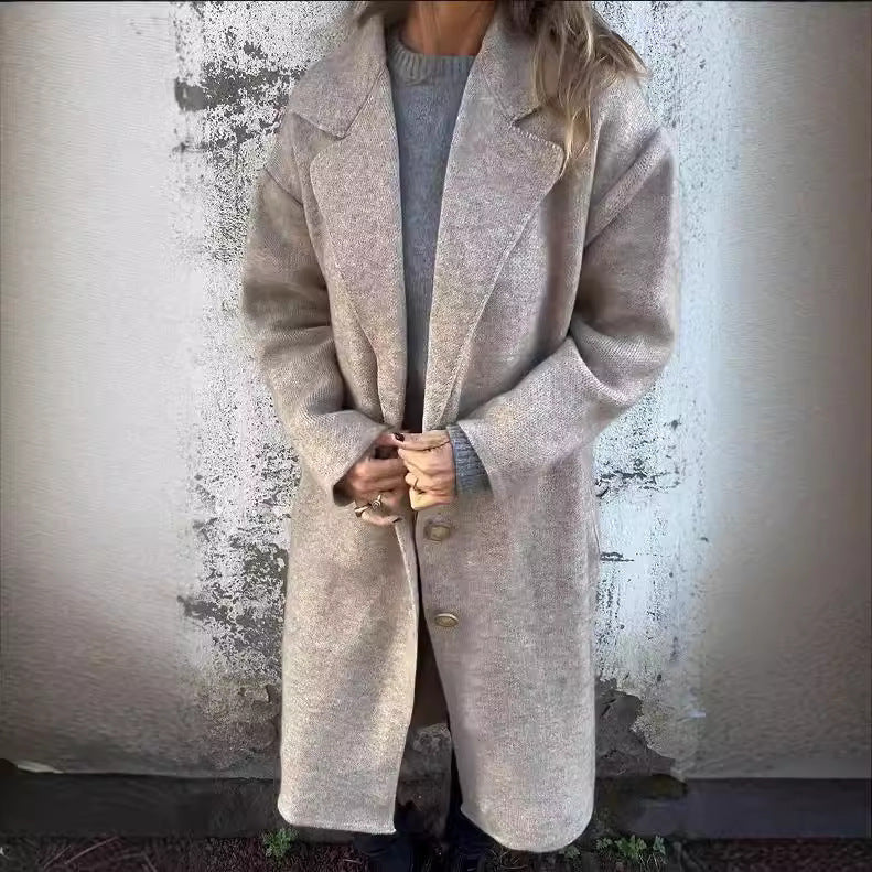 Damen Übergangsjacke mit weitem Schnitt und eleganten Knopfdetails Drune