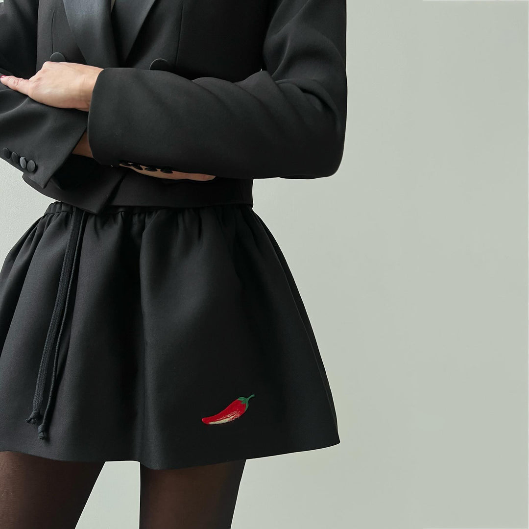 Damen Blazer mit tailliertem Schnitt und voluminösem Rock Drune