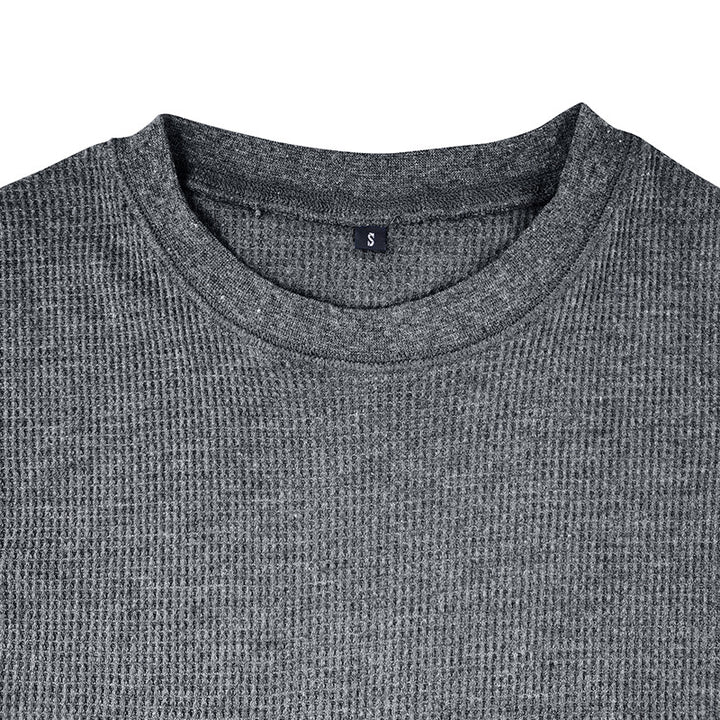 Herren Langarm-T-Shirt mit strukturiertem Design und bequemem Rundhalsausschnitt Drune