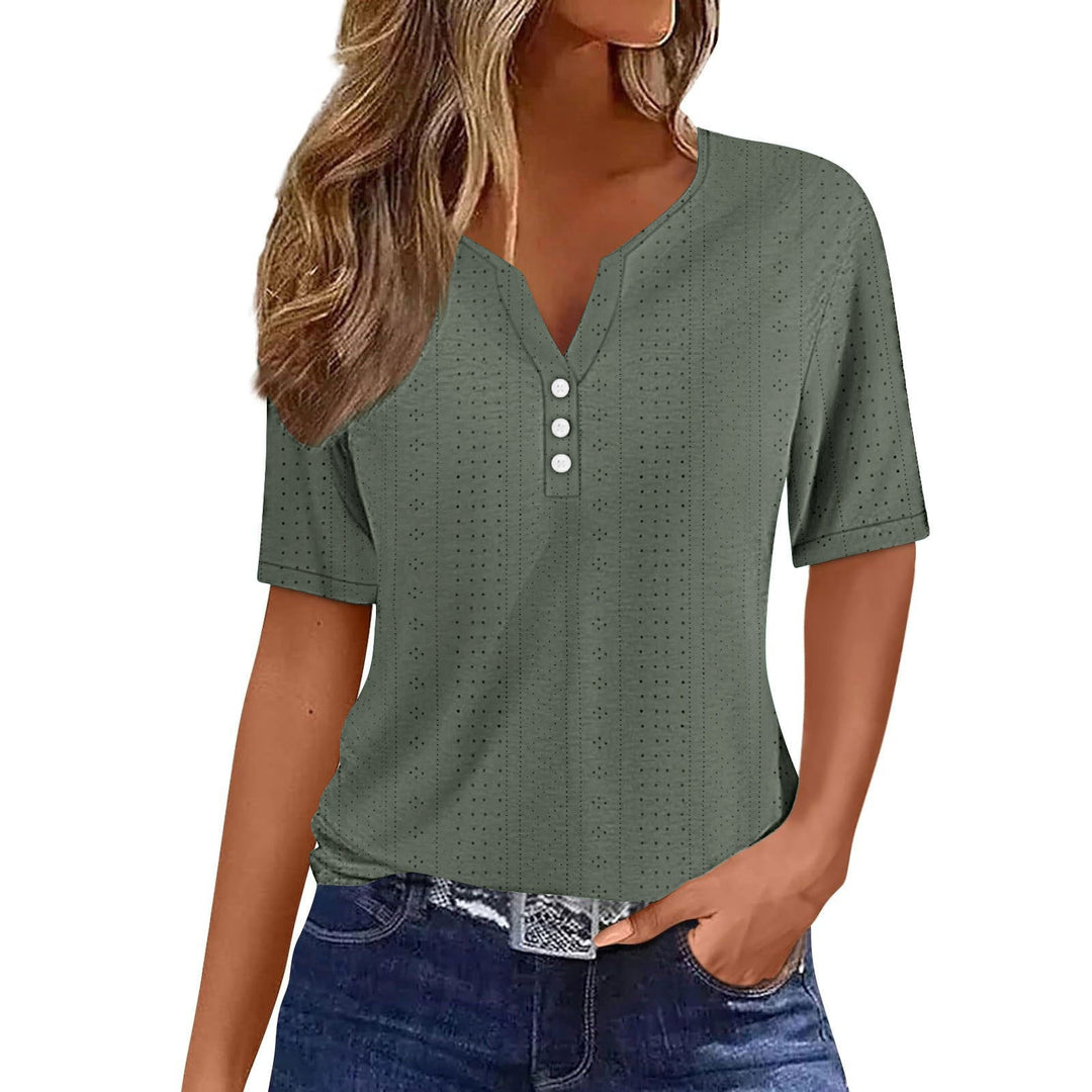 Drune | Jacquard Hohl Kurzarm T-Shirt