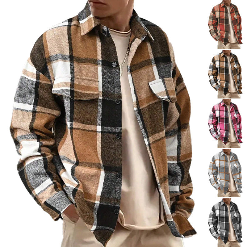 Herren nan weite Karo-Hemdenjacke aus weichem Flanell mit aufgesetzten Brusttaschen Drune