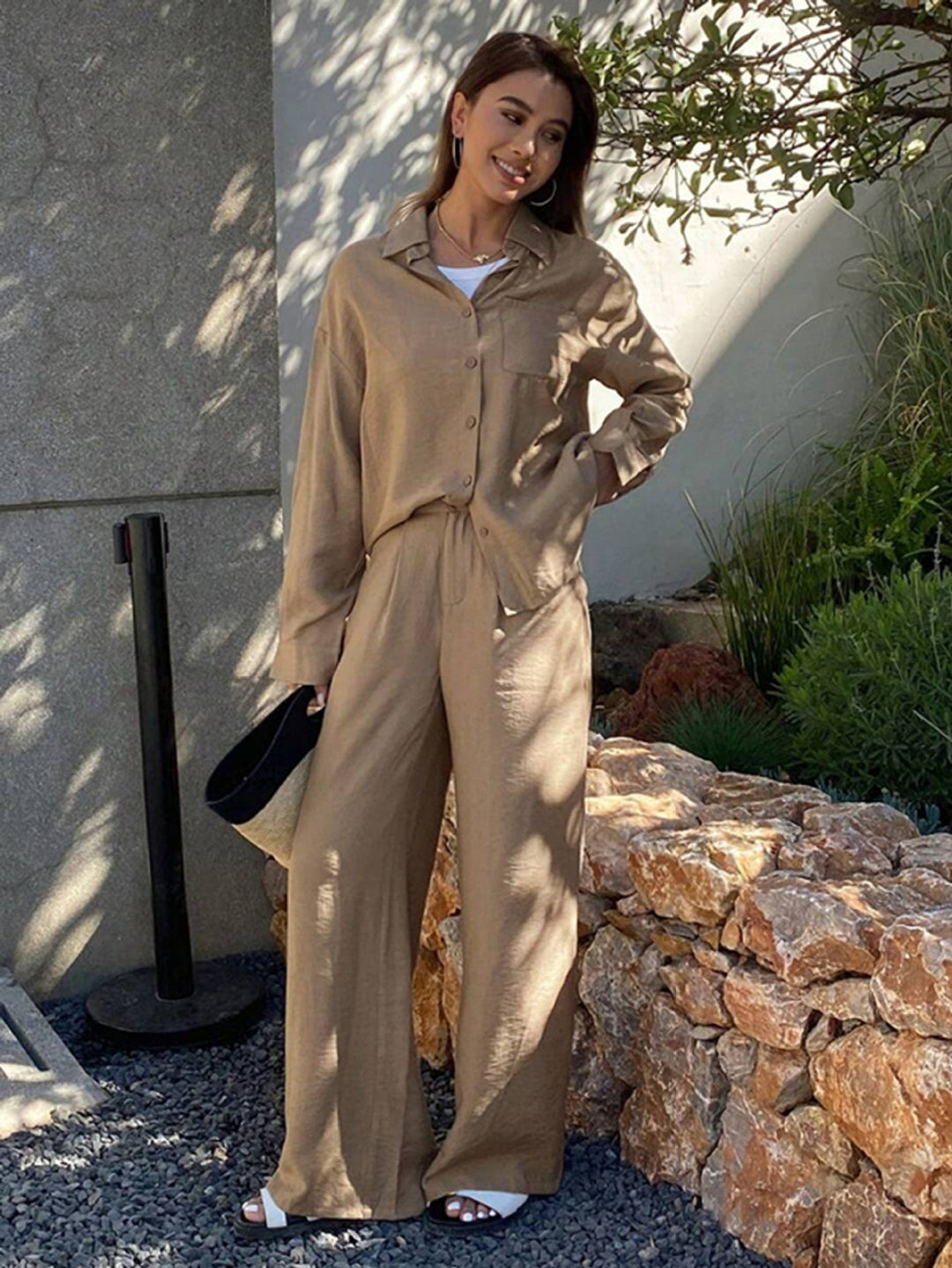 Damen Bequemes Lounge-Set aus leichtem Stoff mit eleganten Details Drune