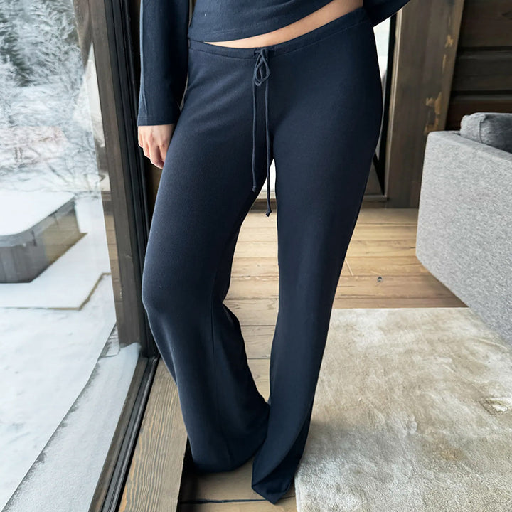 Damen bequeme Lounge-Hosen mit verstellbarem Bund Drune