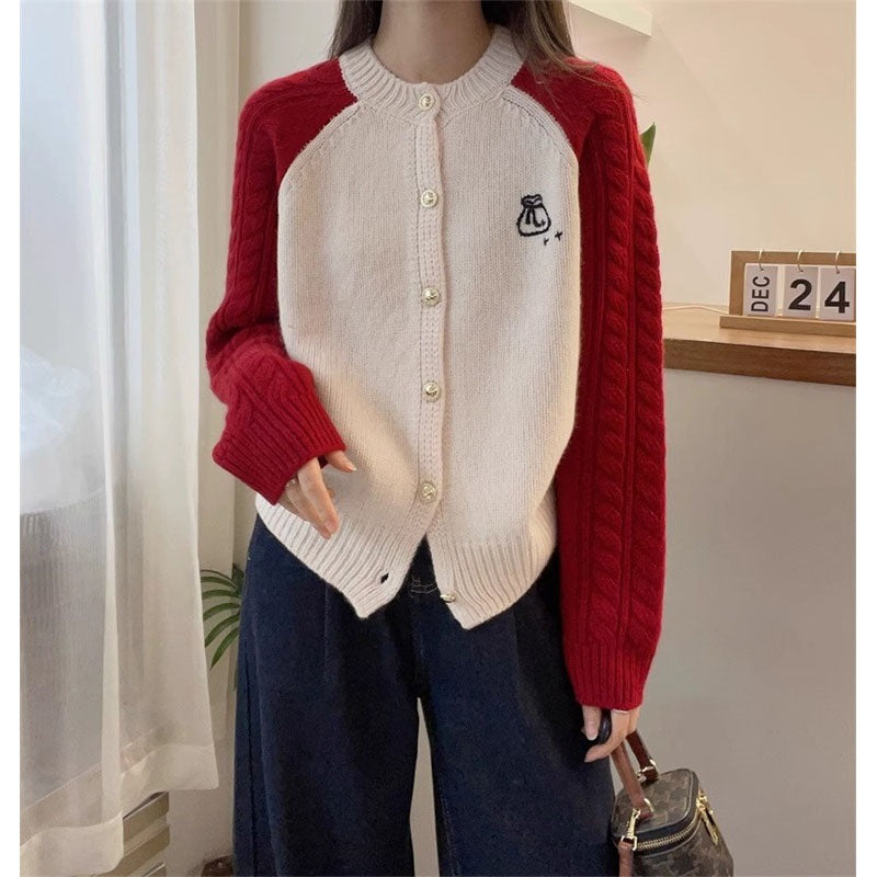 Damen Strickjacke mit dekorativen Zopfmustern Drune