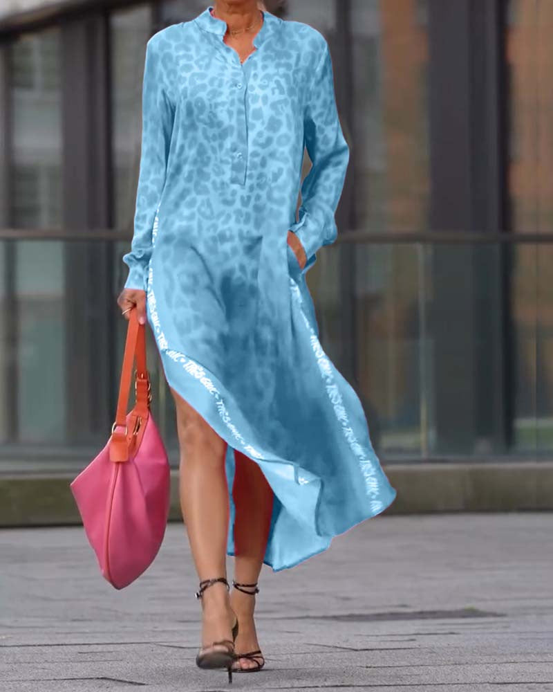 Damen Maxikleid mit modischem Leopardenmuster und schimmernden Details Drune