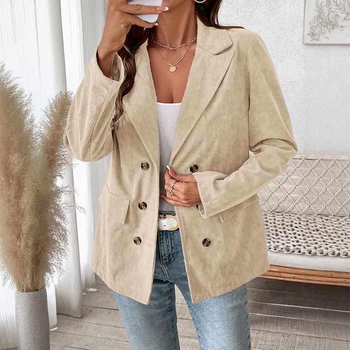 Damen samtiger Blazer mit doppelter Knopfleiste und elegantem Schnitt Drune