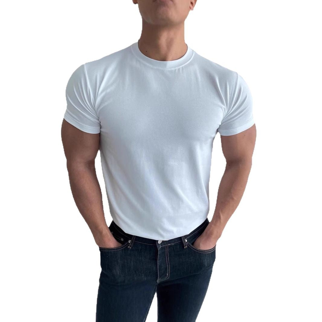 Herren körperbetontes T-Shirt aus reinem Baumwollmaterial Drune