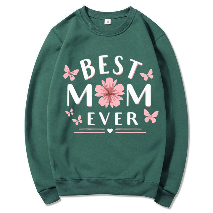 Damen Sweatshirt mit verspieltem Lieblingsspruch und floralem Design Drune