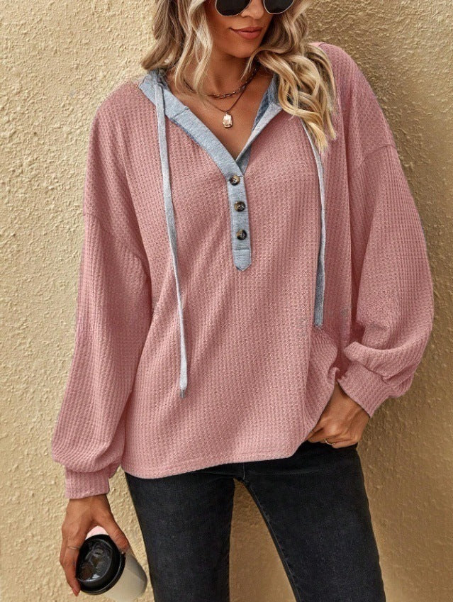 Damen Oversized Pullover mit Knopfleiste Drune