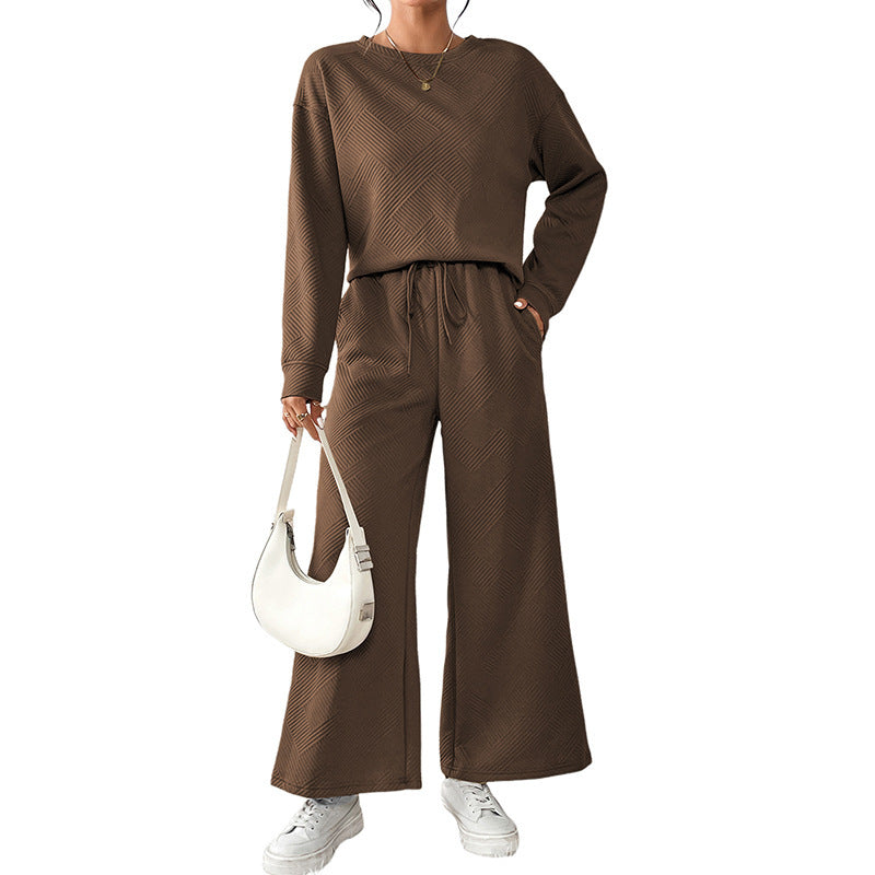 Damen gemütliches Lounge-Set mit strukturiertem Muster Drune