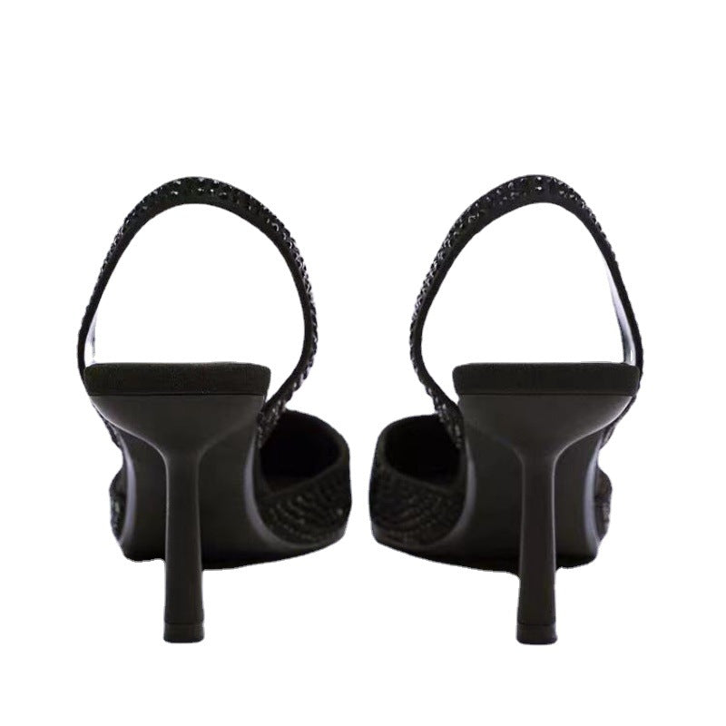 Damen Glamouröse Slingback-Pumps mit Strassverzierungen Drune