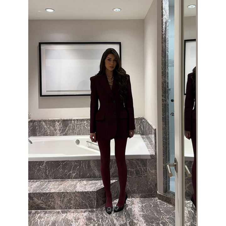 Damen Eleganter Blazer mit doppelter Knopfleiste und taillierter Passform Drune