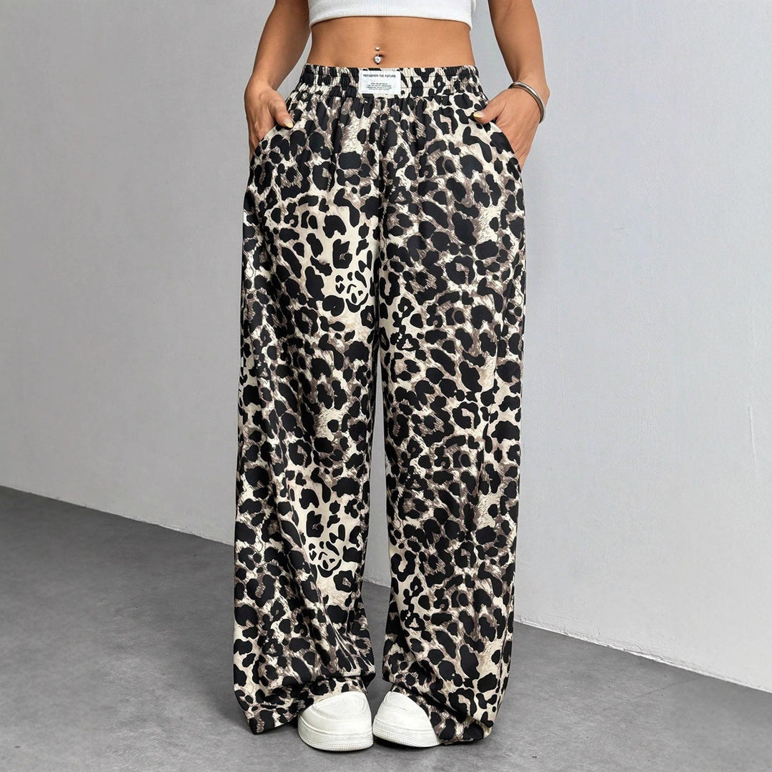 Damen Palazzo-Hose mit schickem Leopardenmuster Drune