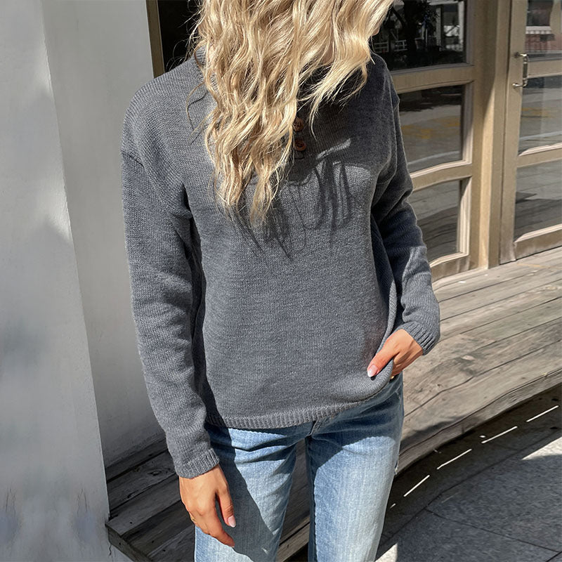 Damen Strickpullover mit modernem Rundhalsausschnitt und bequemer Passform Drune