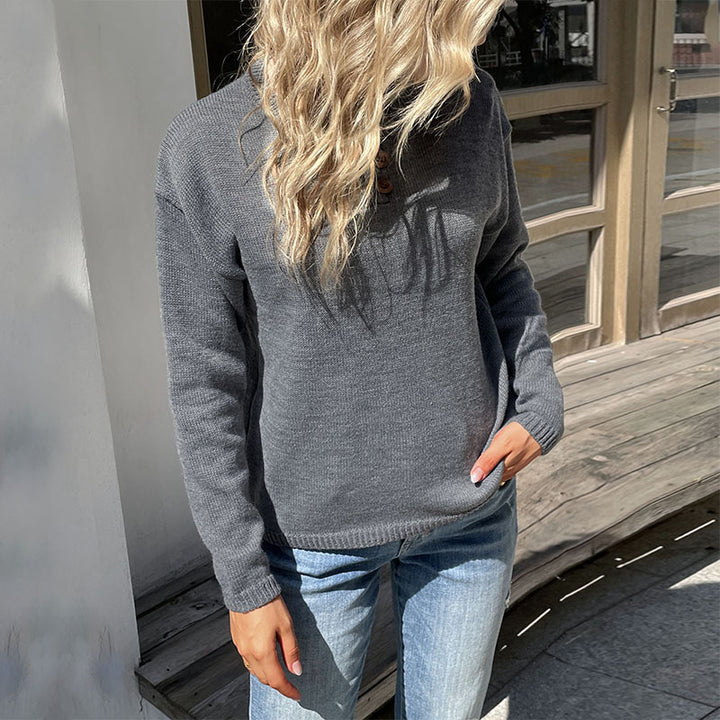 Damen Strickpullover mit modernem Rundhalsausschnitt und bequemer Passform Drune