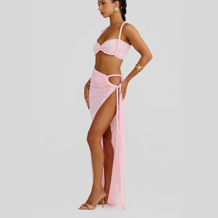 Damen Bikiniset mit elegantem Wickeltuch und kunstvollen Schnürdetails Drune