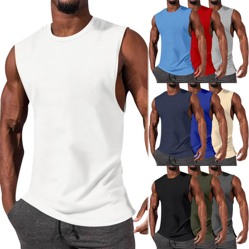 Herren nan athletisches Tanktop mit extra tiefem Armanschnitt und elastischem Baumwollmix Drune