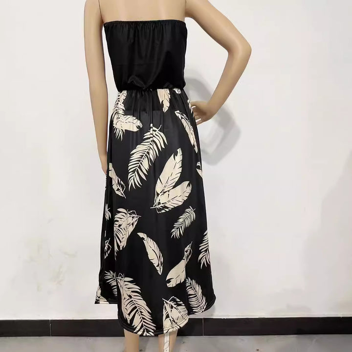 Damen Maxikleid mit Trägerlosem Oberteil und Floralprint Drune