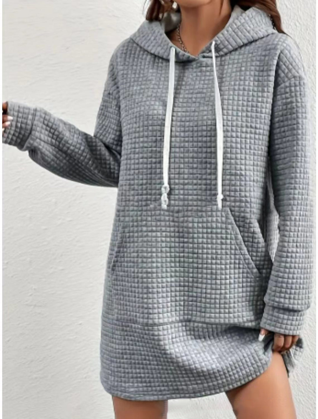Damen Kapuzenkleid mit Übergröße und strukturierter Oberfläche Drune