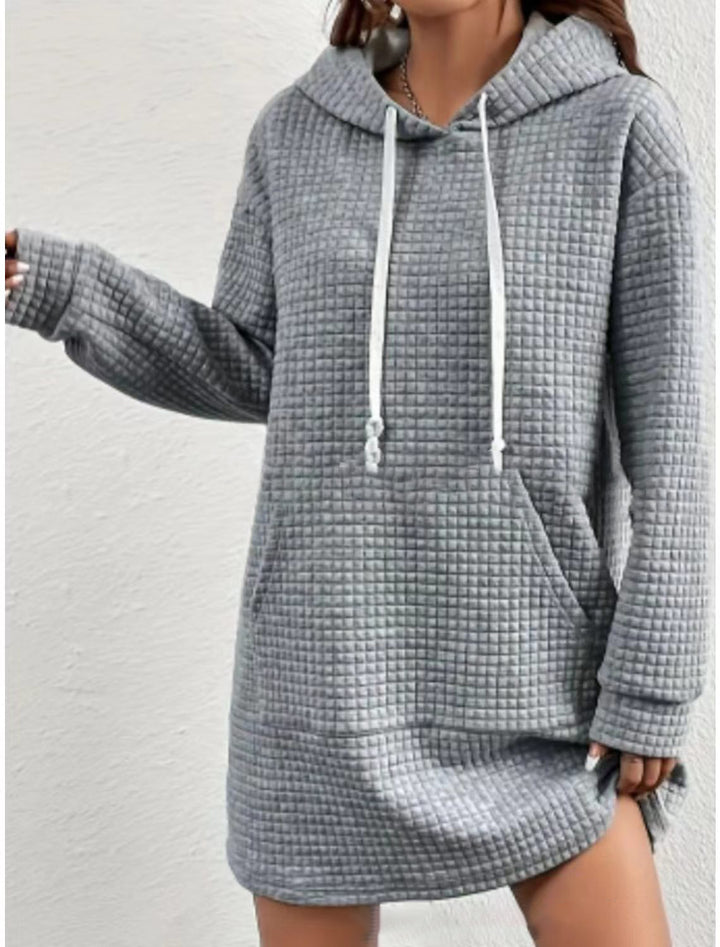 Damen Kapuzenkleid mit Übergröße und strukturierter Oberfläche Drune