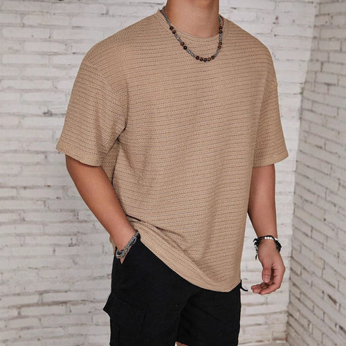 Herren lässiges Struktur-T-Shirt Drune
