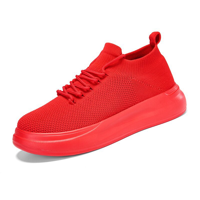 Damen nan elastischer Strick-Slip-on Sneaker mit viskoelastischer Fußbett-Einlage und dämpfender Plateau-Laufsohle Drune